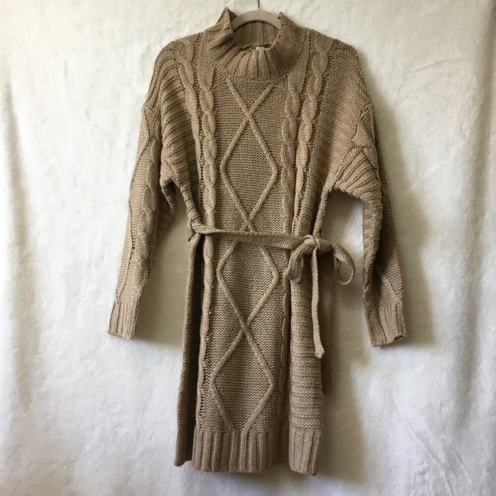 Anthropologie Amadi Cedar Cable-Knit Sweater Dress